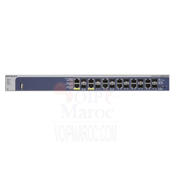 Switch Prosafe Manageable 12 Ports Gigabit 4 PoE 150W 12 x SFP Niveau 2+ Rackable GSM7212F